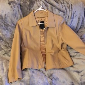 Beige Leather Jacket